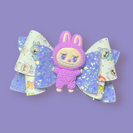 Purple labubu hair bow