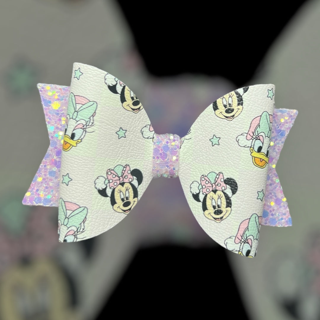 Minnie and daisy Christmas hair bow