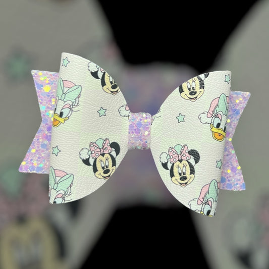 Minnie and daisy Christmas hair bow