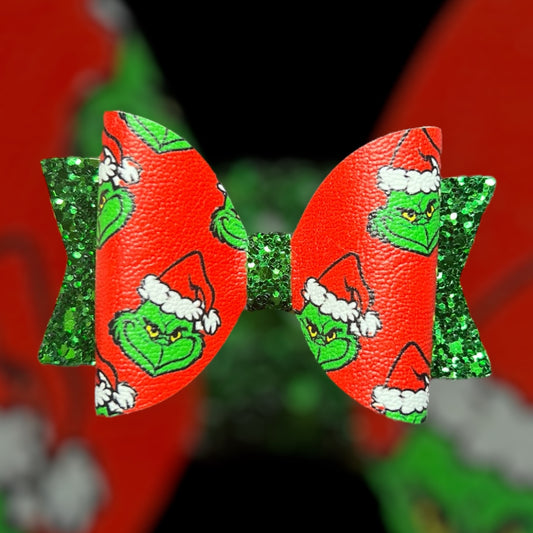 Grinch hair bow