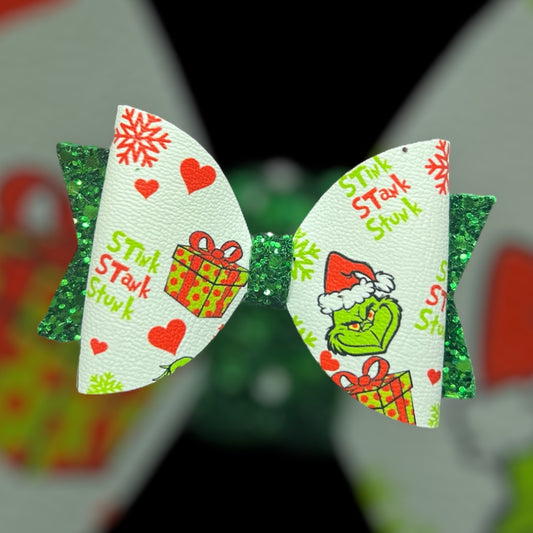 Grinch hair bow
