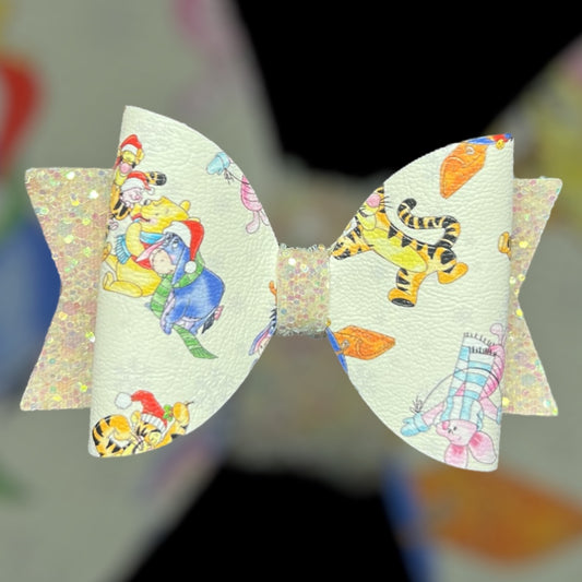 Pooh bear Christmas bow