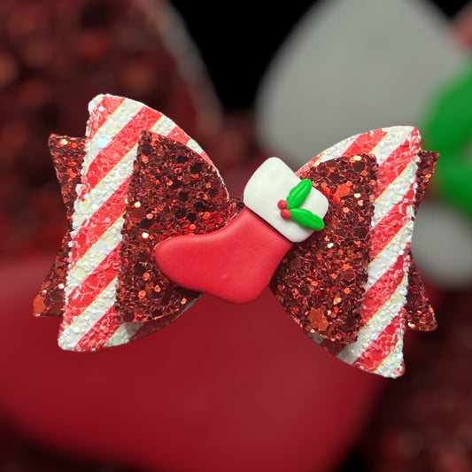 Stocking hair bow (ONCE ITS GONE ITS GONE)
