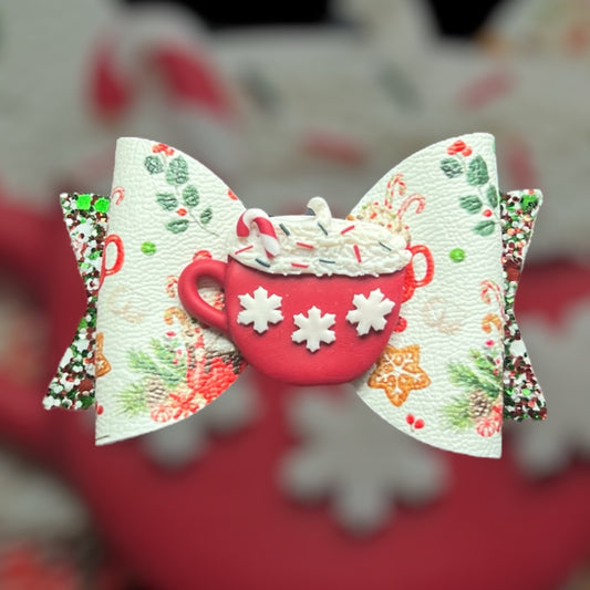 Hot chocolate hair bow (ONCE ITS GONE ITS GONE)