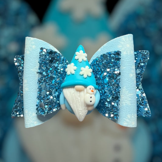 Blue snowflake gonk hair bow (ONCE GONE ITS GONE)