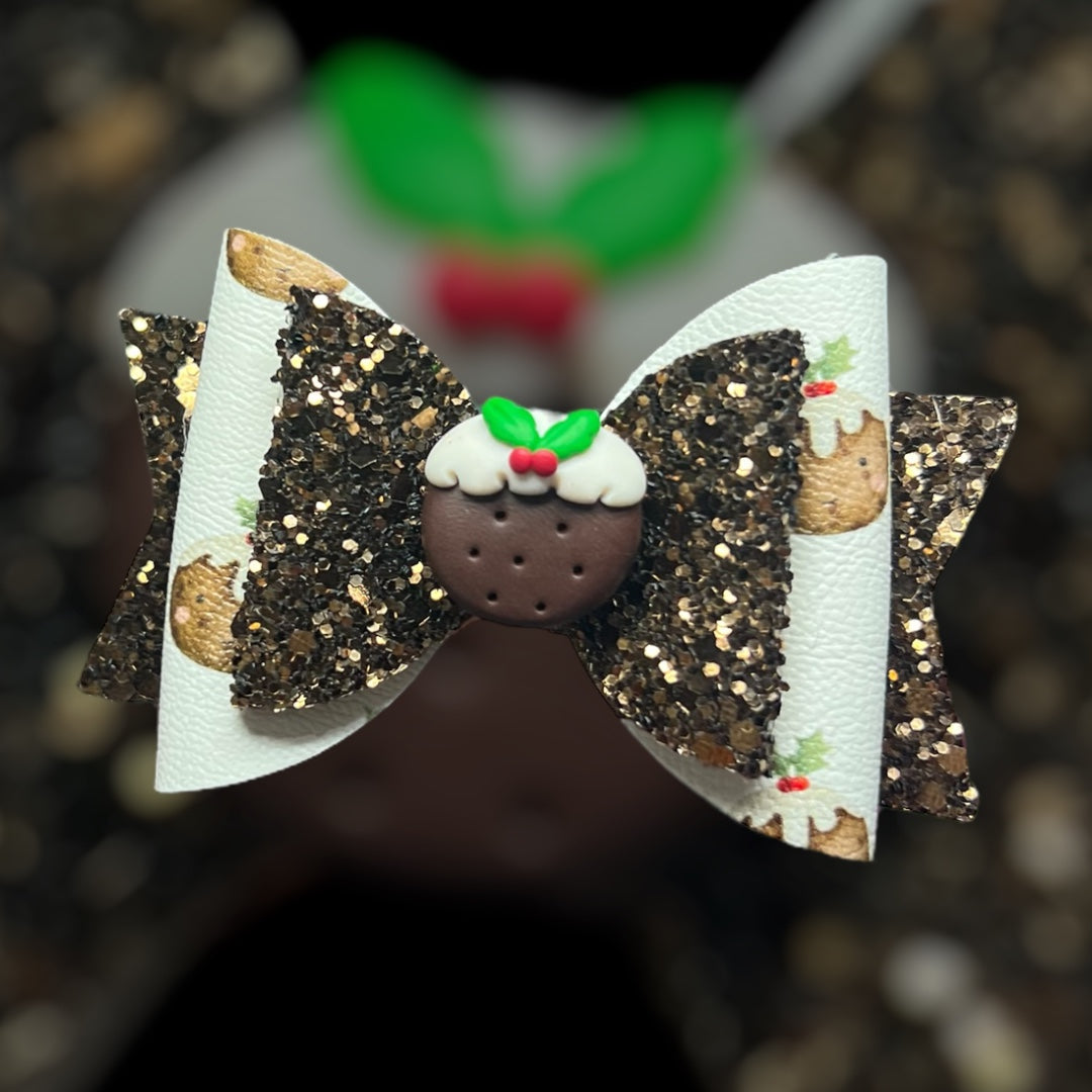Mince pie hair bow (ONCE GONE ITS GONE)