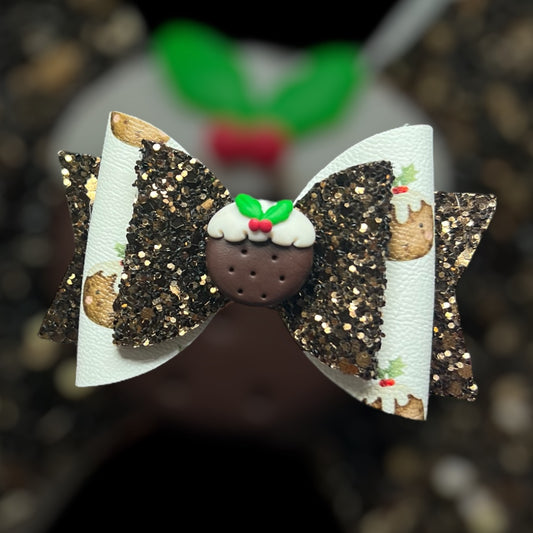 Mince pie hair bow (ONCE GONE ITS GONE)