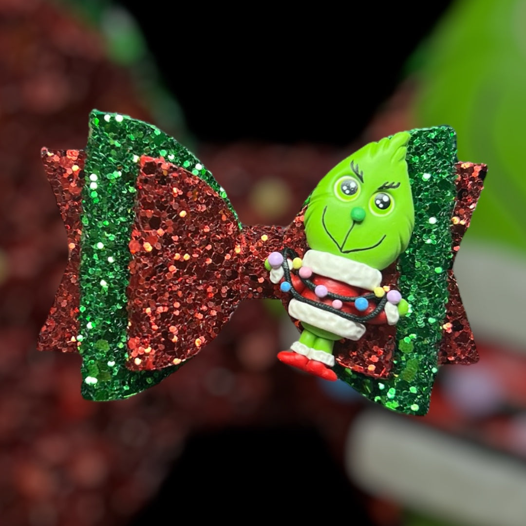 Grinch hair bow
