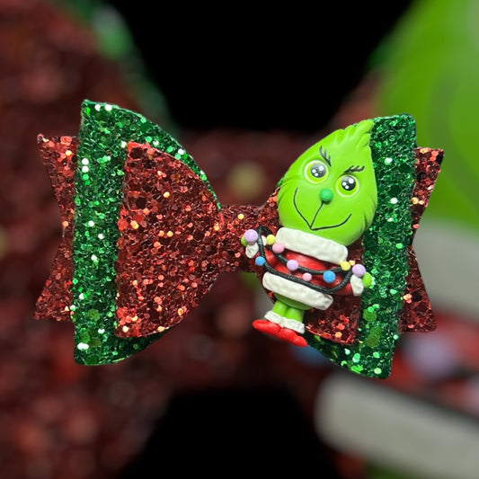 Grinch hair bow