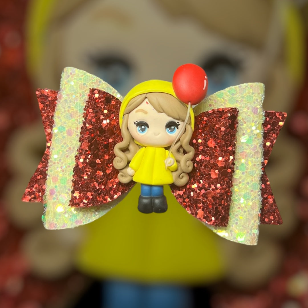 Balloon girl hair bow