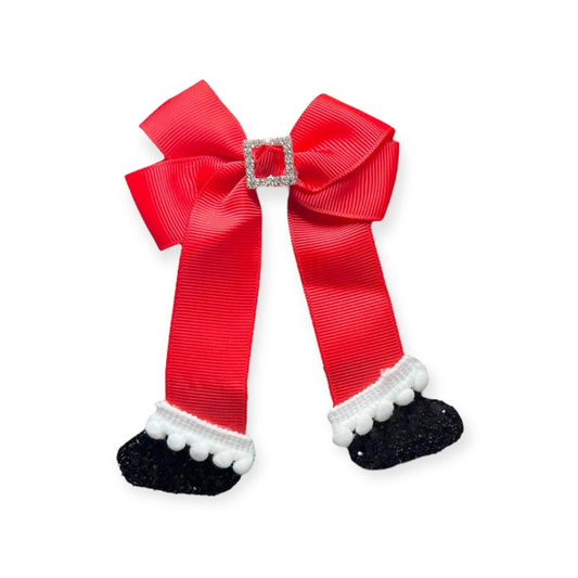 Santa legs bow