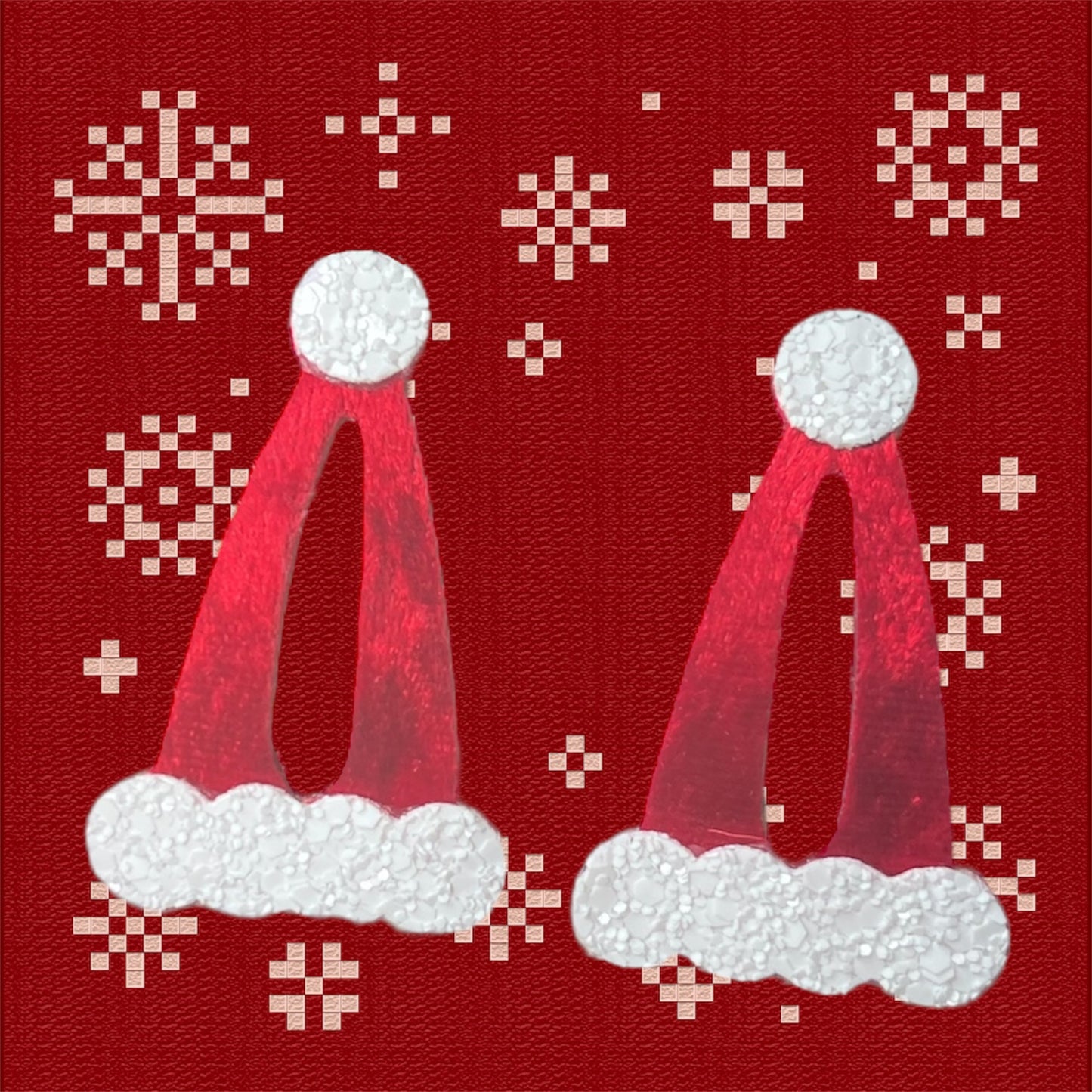 Santa hat hair slides