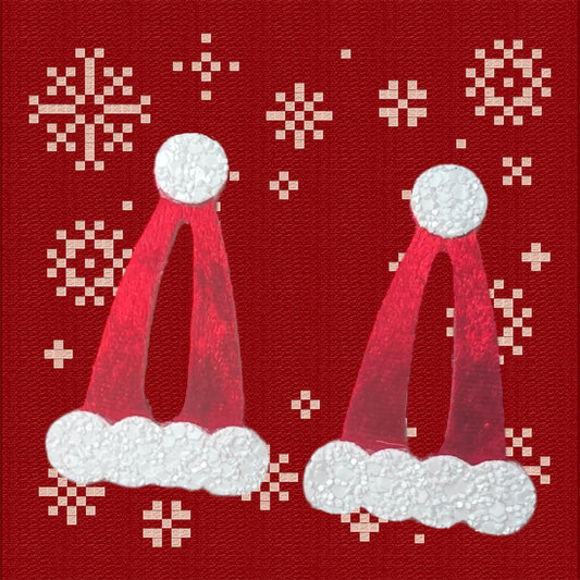 Santa hat hair slides
