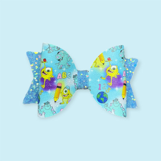 Monsters school hair bow