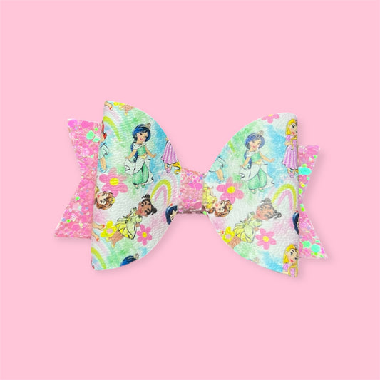 Princess rainbows hair bow