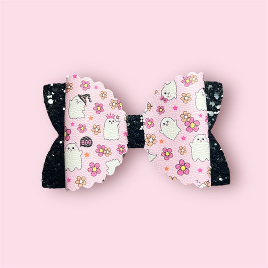 Pink ghosts and flower hair bow