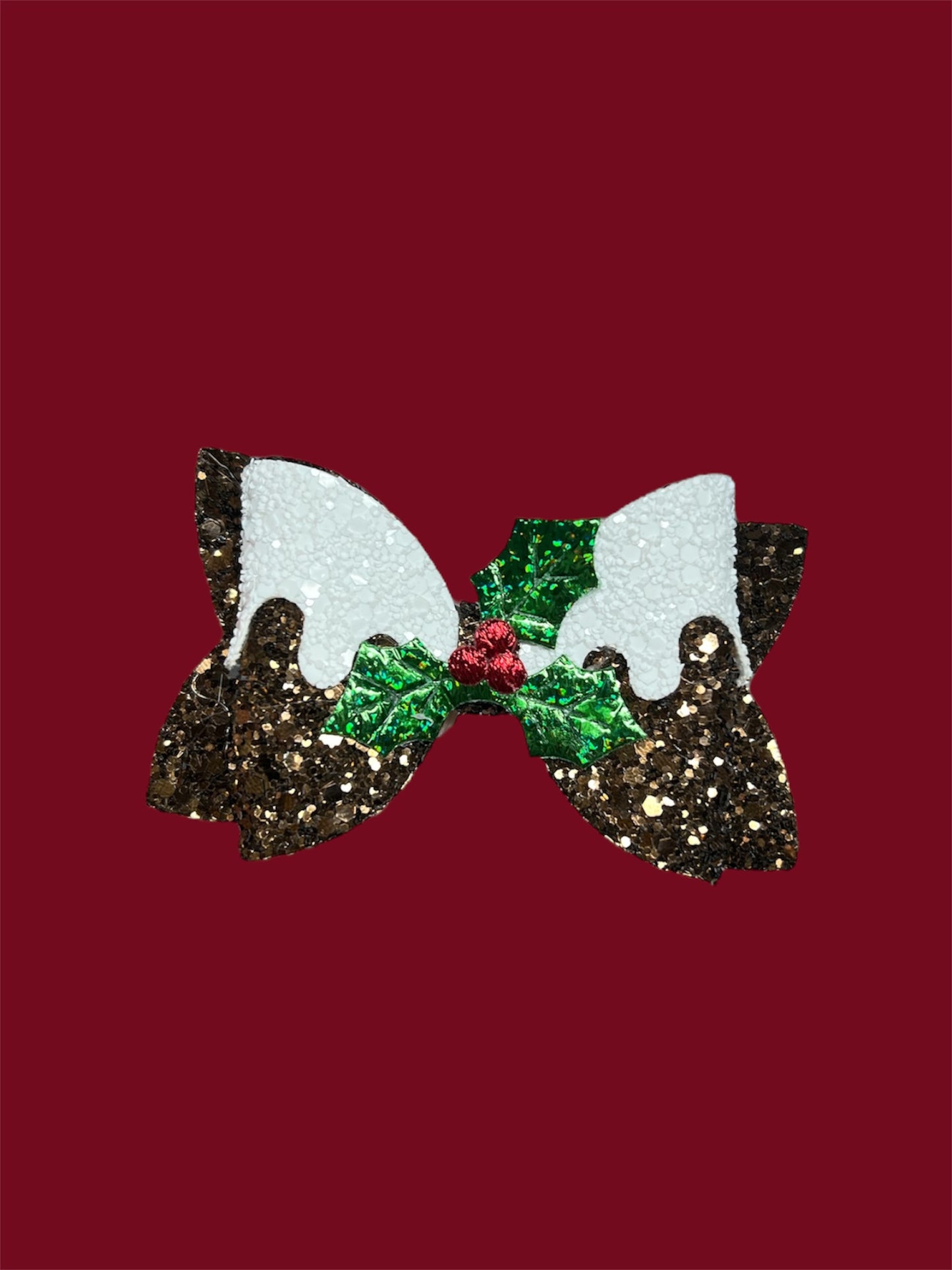 Christmas pudding  hair bow