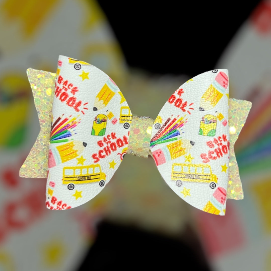 Back to school hair bow